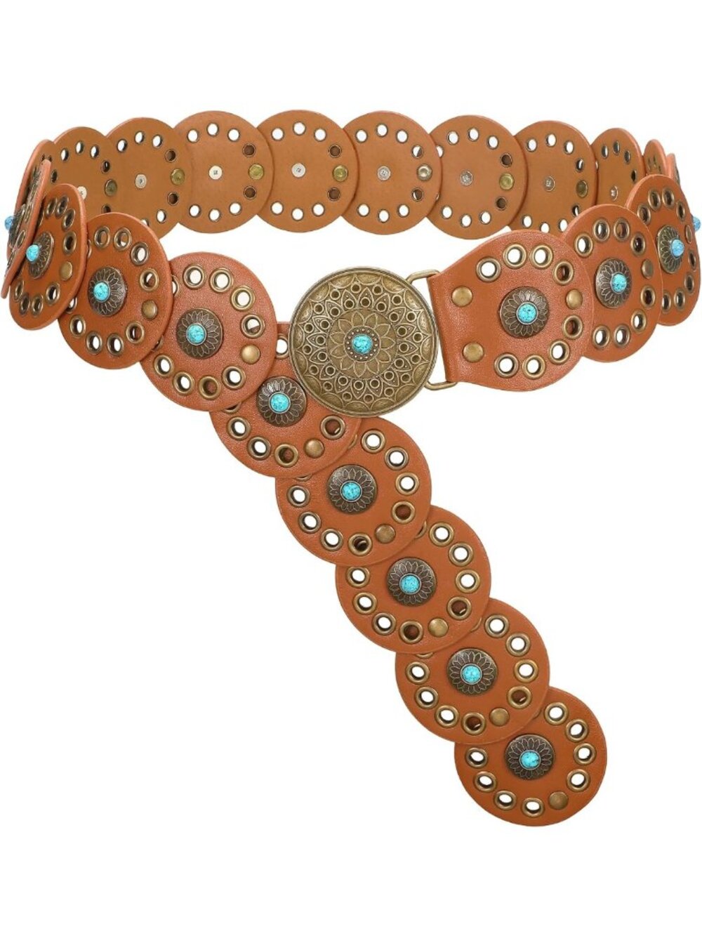 Stylish Wide Cowgirl Disc Belt with Concho Detail - Perfect for Western Fashion